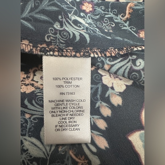 Flint & Moss Floral Front Tie with Lace trim Boho Kimono Robe Top - Picture 5 of 6